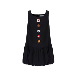 Breathable Linen Crochet Flower Dress