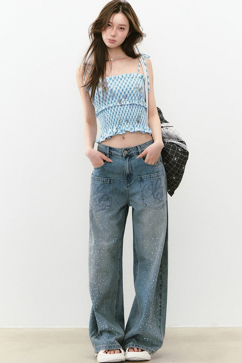 Bright Pleated Lace Camisole