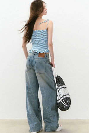 Bright Pleated Lace Camisole