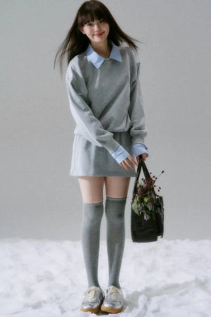 Brilliant Season Sweatshirt Skirt Set-Up