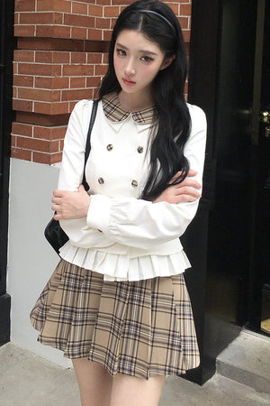 British-Style Pleated A-Line Skirt