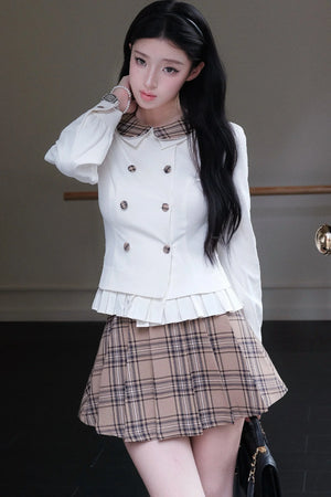 British-Style Pleated A-Line Skirt