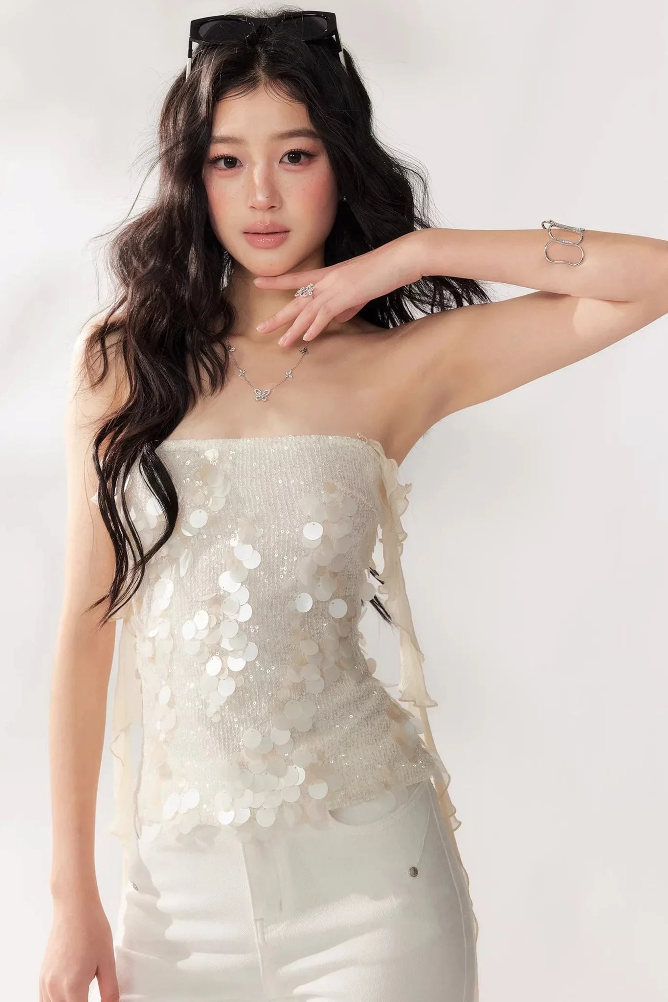 Broken Light Strapless Top