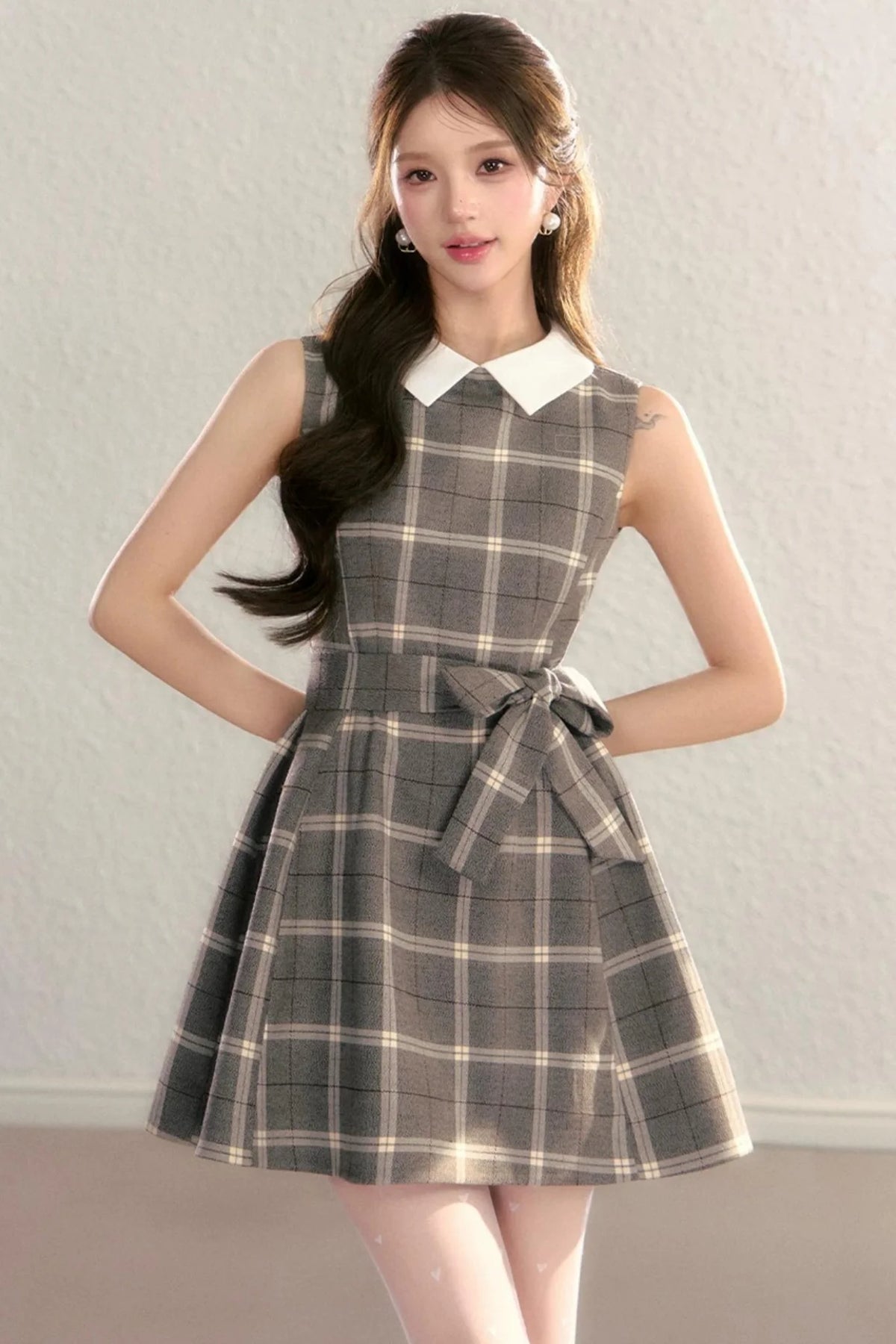 Brown Plaid Tank Dress