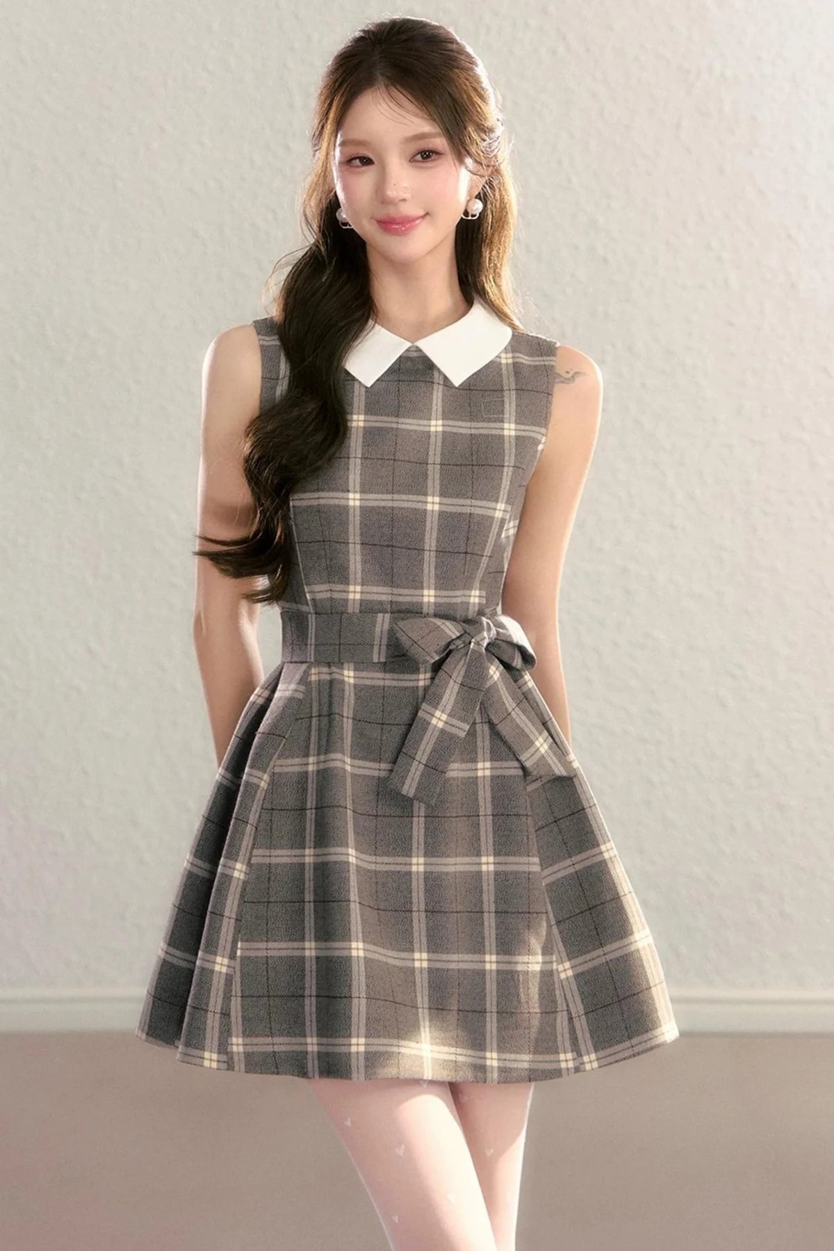 Brown Plaid Tank Dress