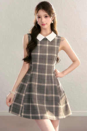 Brown Plaid Tank Dress