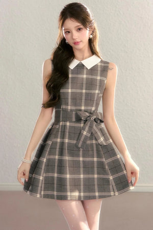 Brown Plaid Tank Dress