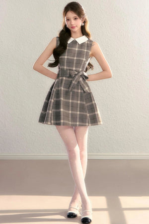 Brown Plaid Tank Dress