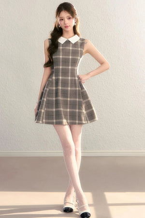 Brown Plaid Tank Dress