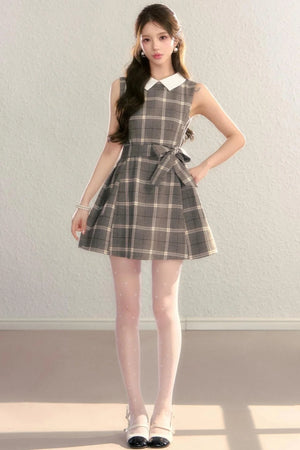 Brown Plaid Tank Dress