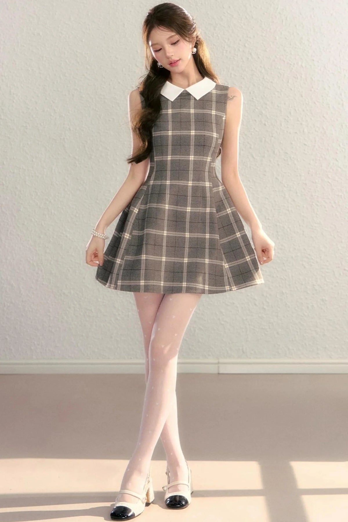 Brown Plaid Tank Dress
