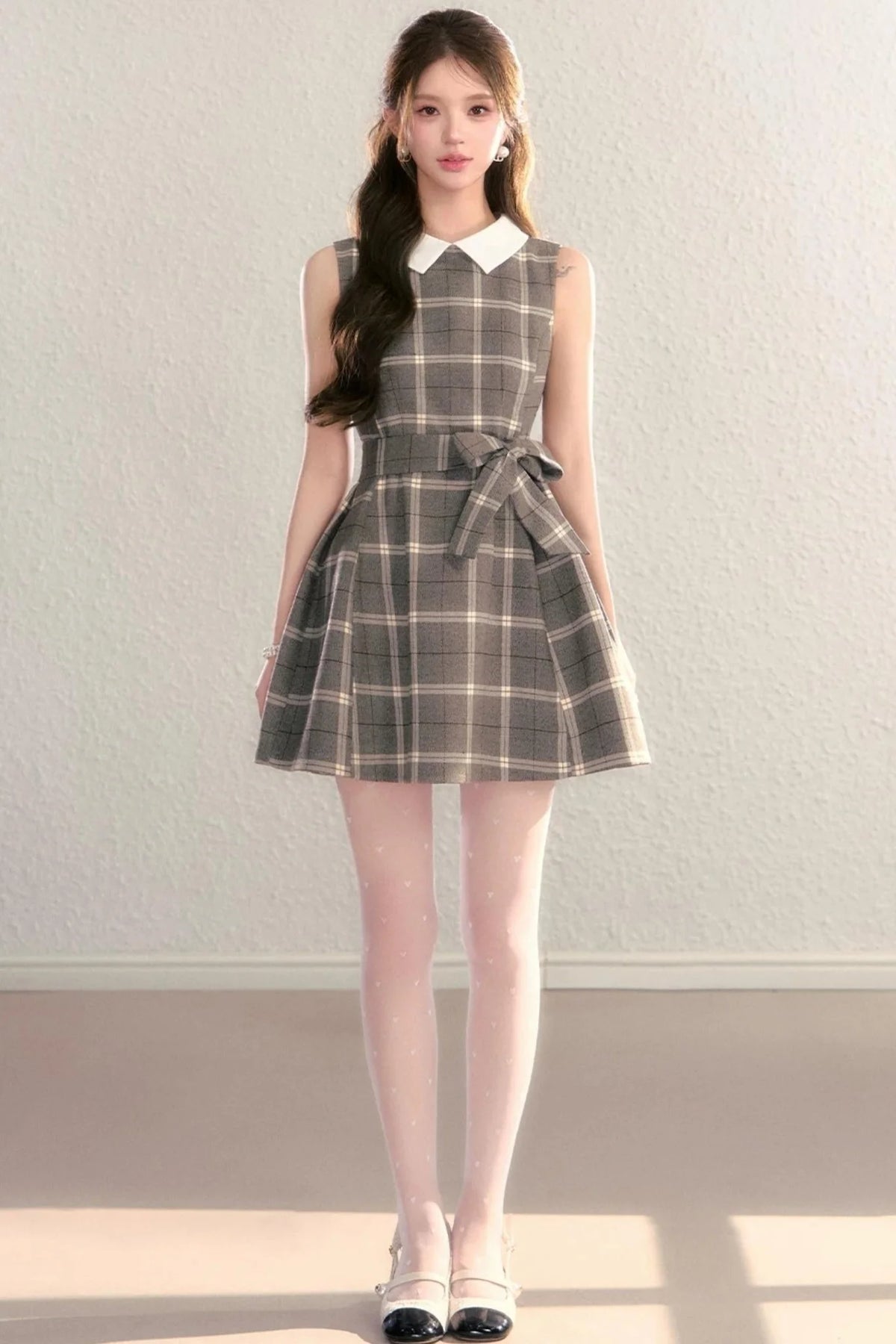 Brown Plaid Tank Dress