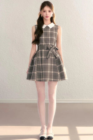Brown Plaid Tank Dress