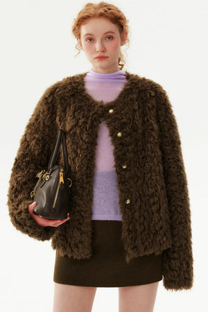 Brown Retro Woolen Skirt