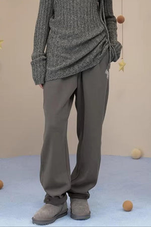 Brushed Fabric Printed Pants