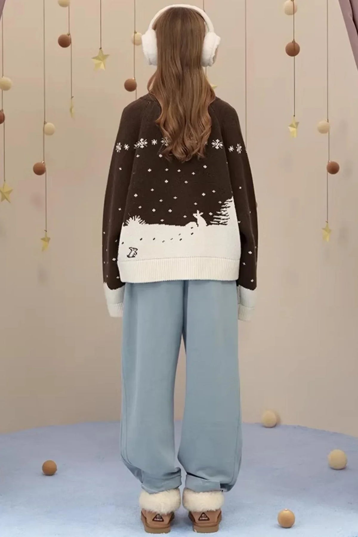 Brushed Fabric Printed Pants