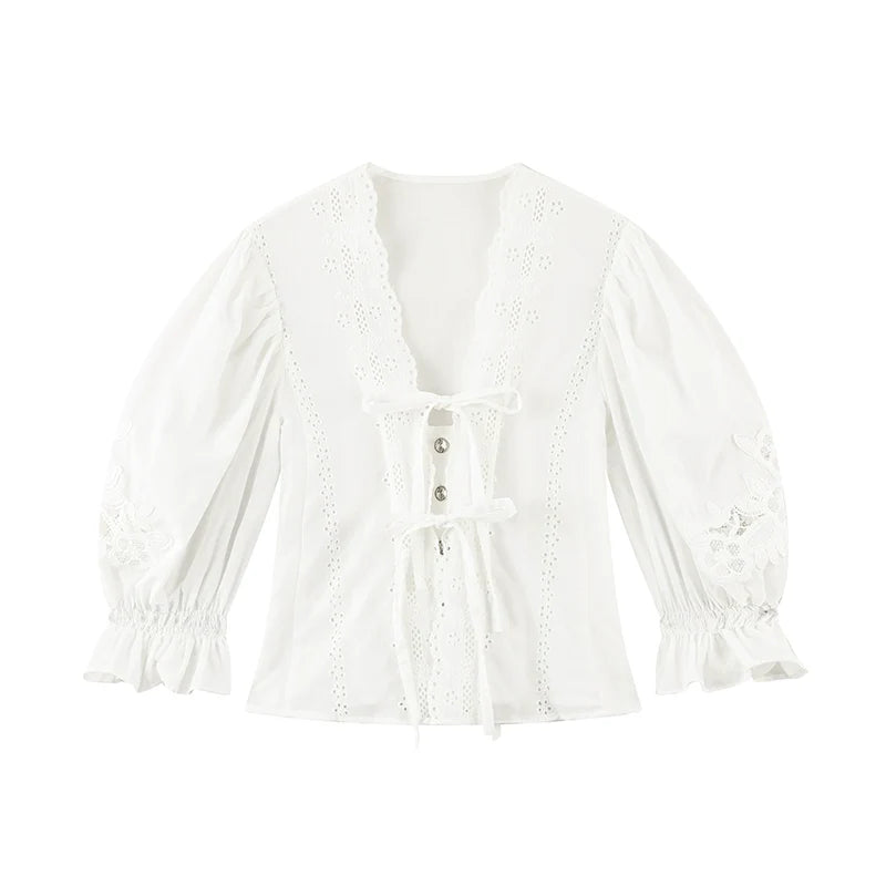 Bubble Sleeve Two Piece Cake Skirt Set-Up