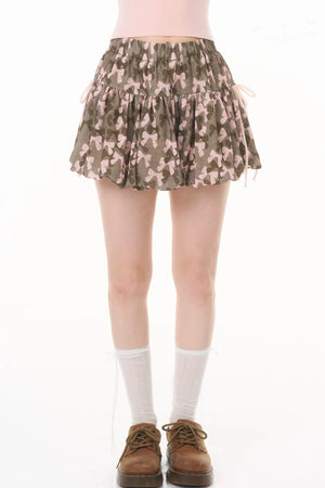 Butterfly Camouflage A-Line Skirt