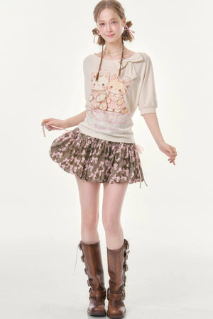 Butterfly Camouflage A-Line Skirt