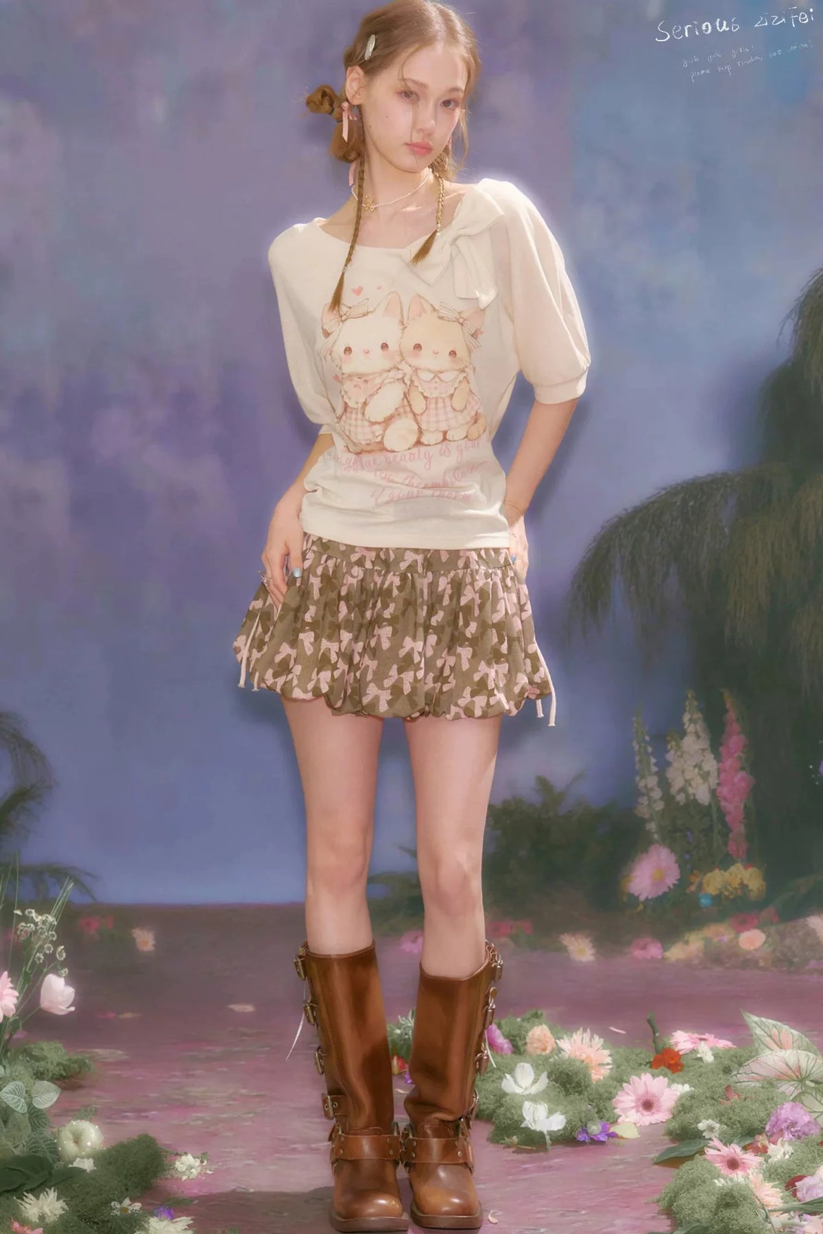 Butterfly Camouflage A-Line Skirt