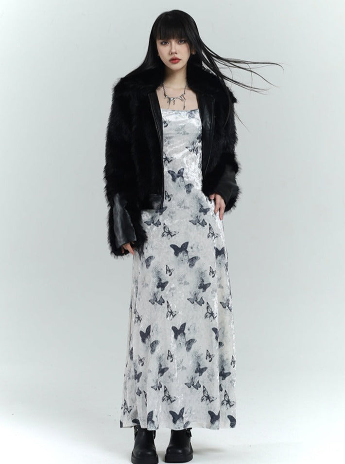 butterfly chiffon dress