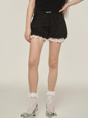 Butterfly Detail Lace Shorts Pants