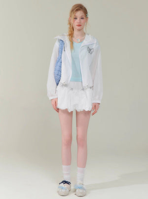 Butterfly Embroidery Hooded Jacket