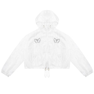 Butterfly Embroidery Hooded Jacket