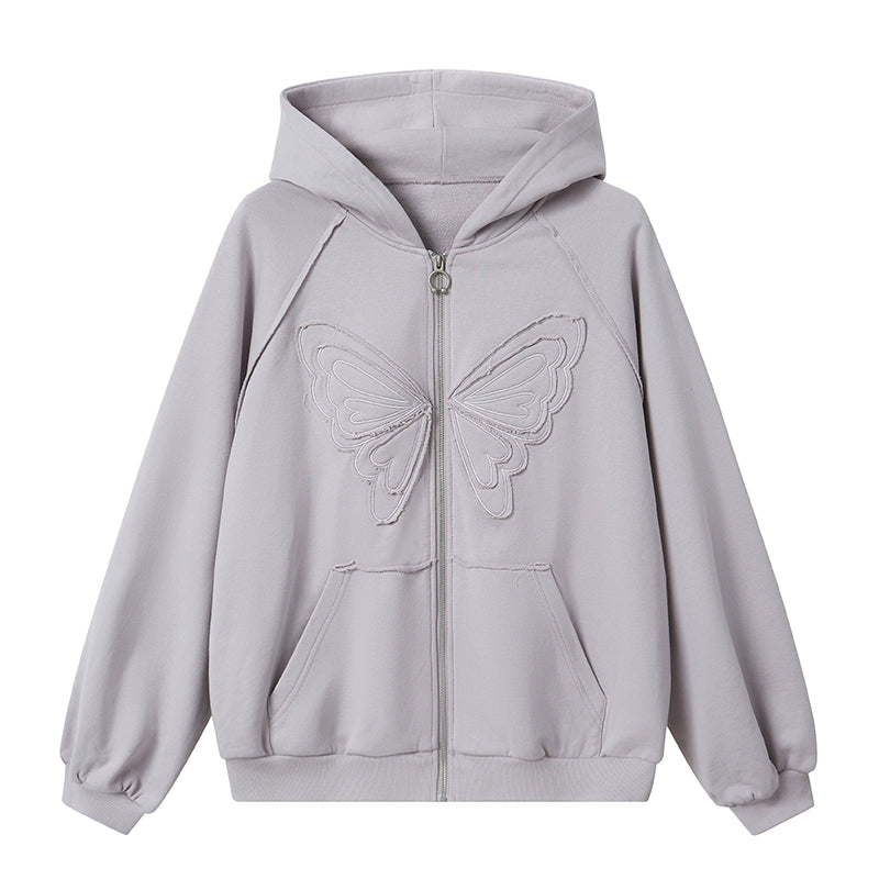 Butterfly Loose Slouchy Hooded Coat