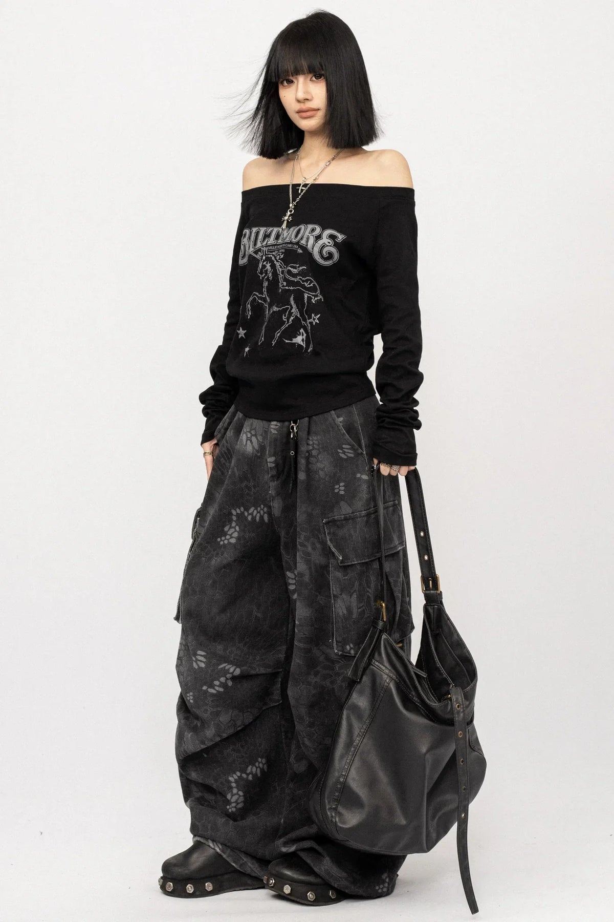 Butterfly Print Off-Shoulder Top