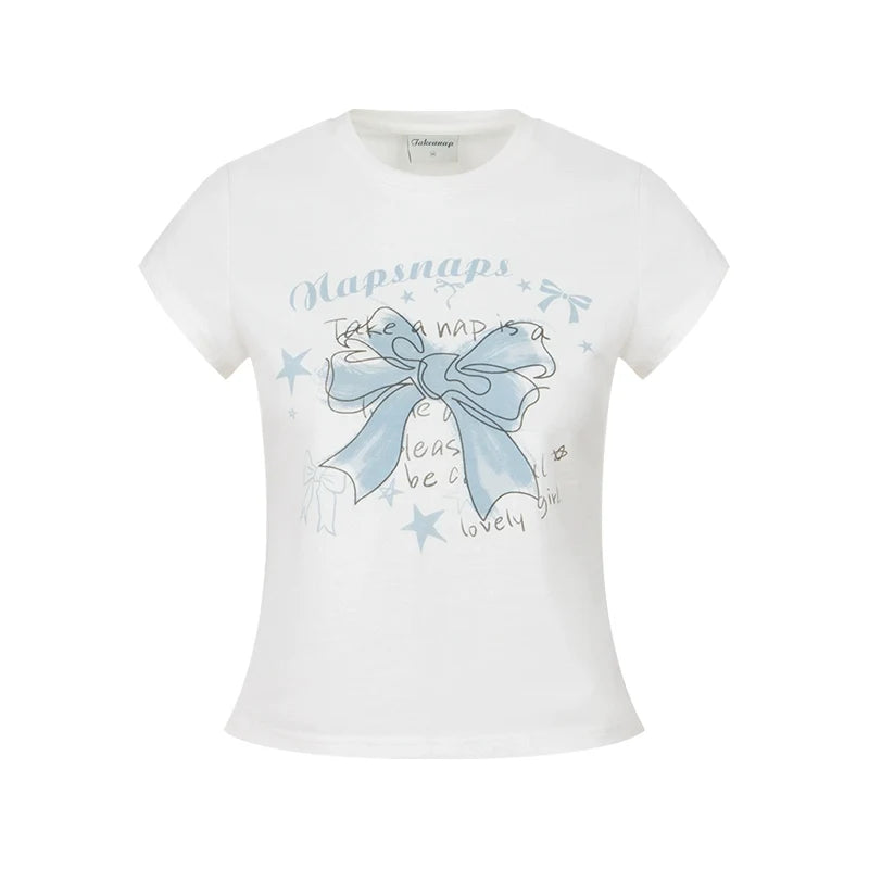 Butterfly Print Short Sleeve Top