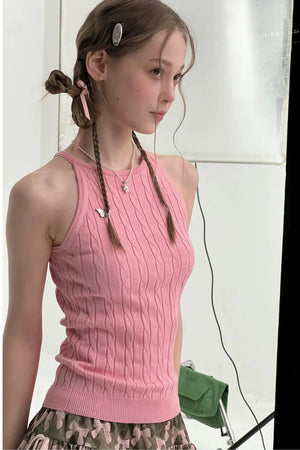 Butterfly Whisper Knit Halter Vest