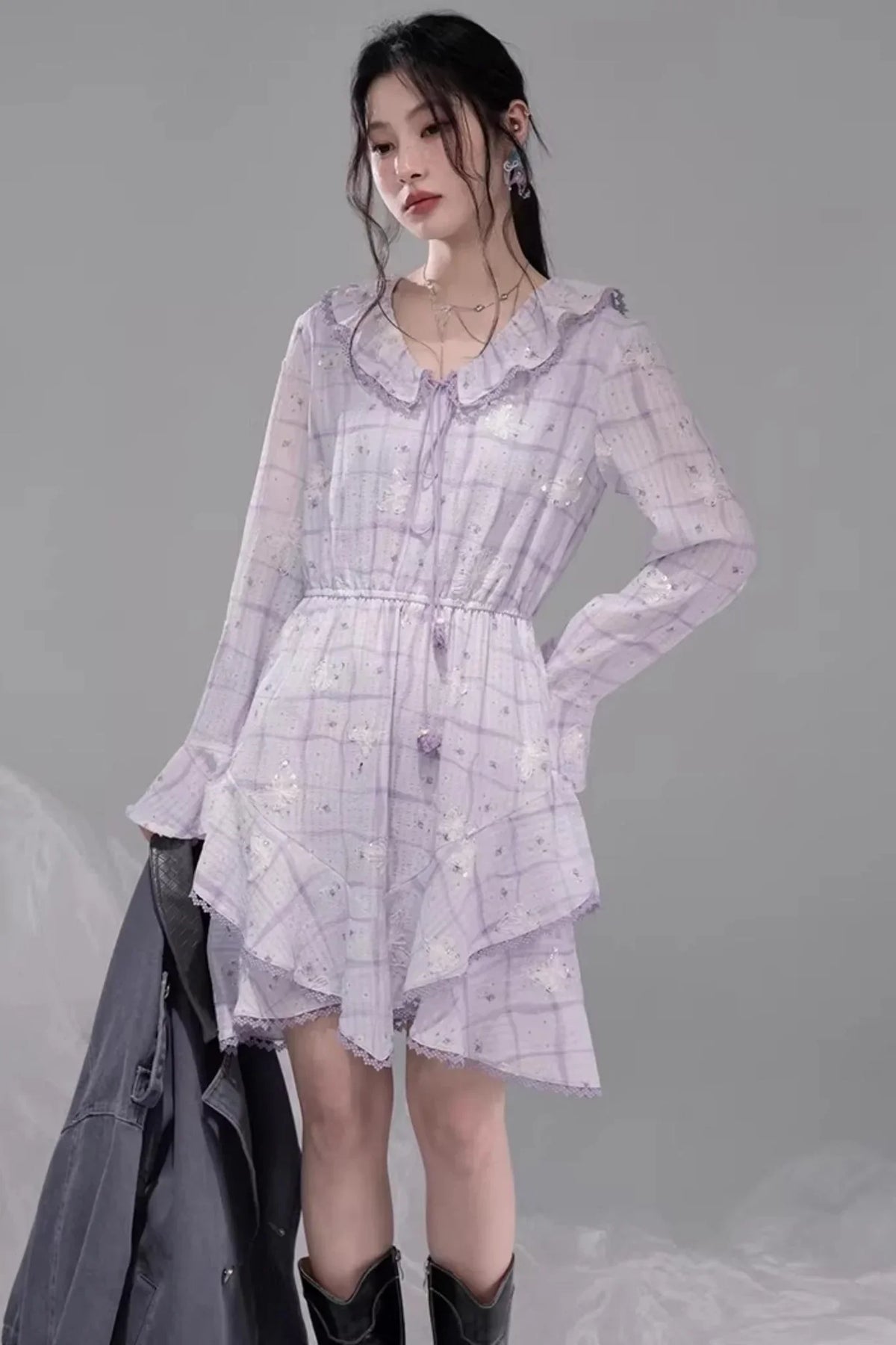 Butterfly Wing Embroidered Dress