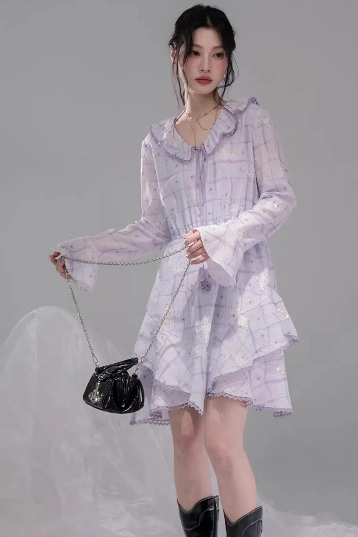 Butterfly Wing Embroidered Dress