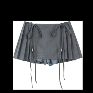 Butterfly Zipper Pleated Skirt
