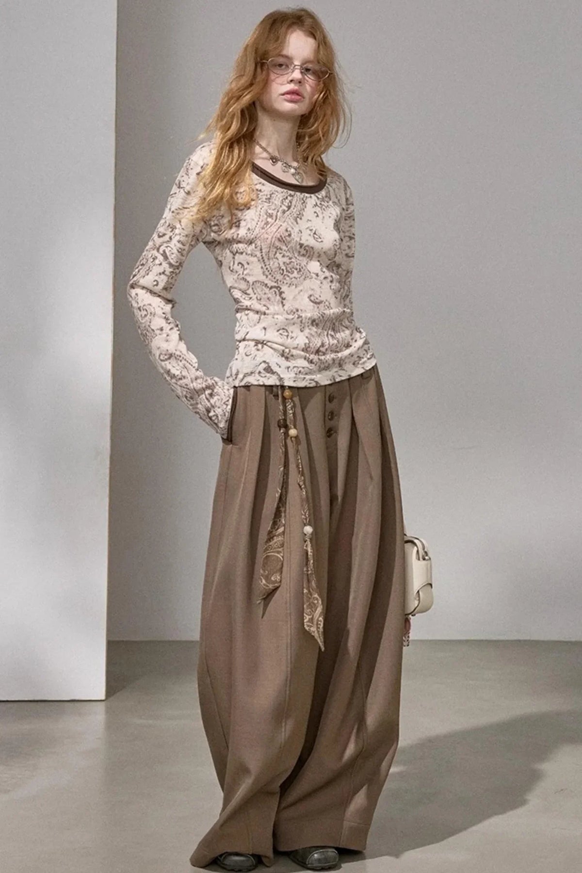 Button Pleated Winter Pants