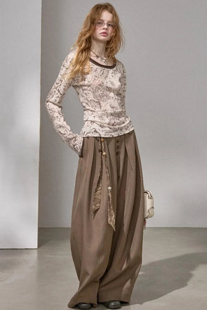 Button Pleated Winter Pants