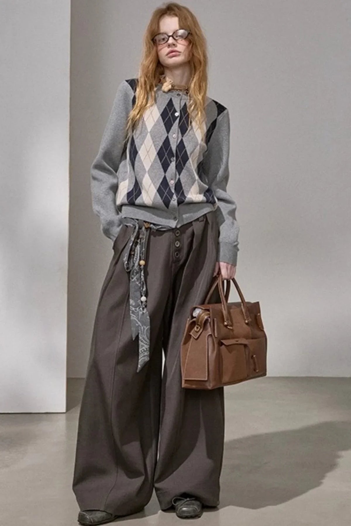Button Pleated Winter Pants