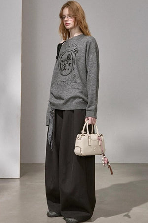 Button Pleated Winter Pants