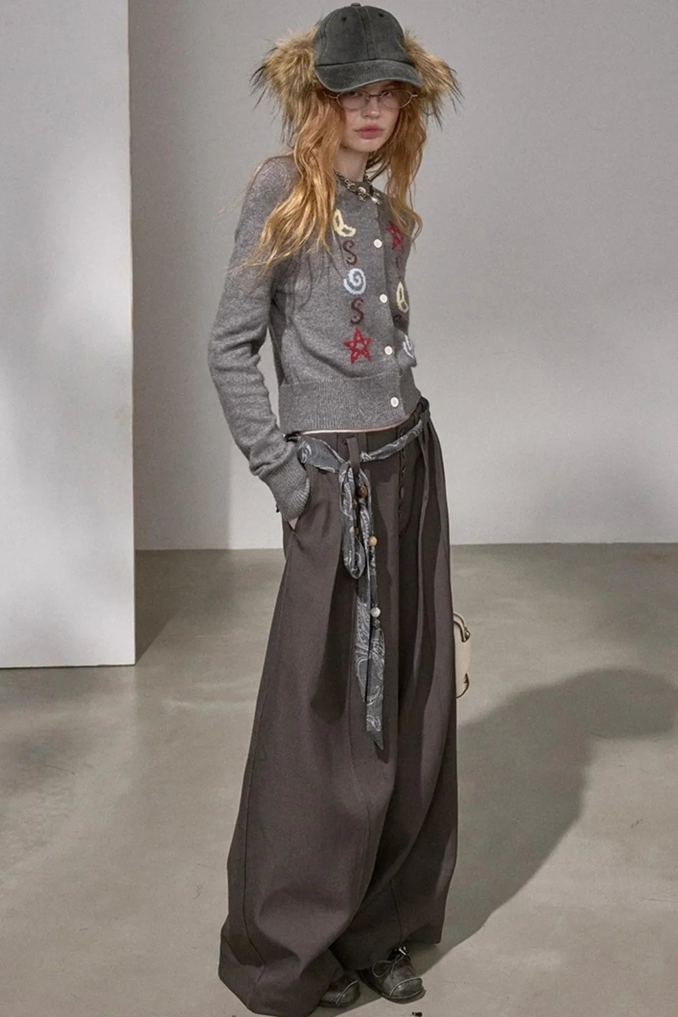 Button Pleated Winter Pants