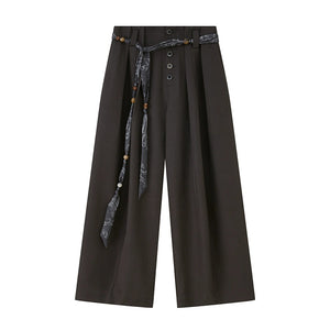 Button Pleated Winter Pants