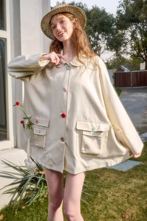 Button Pocket Trench Coat
