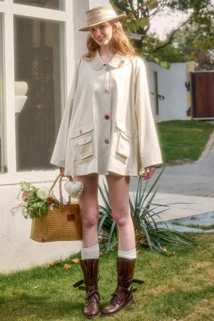 Button Pocket Trench Coat