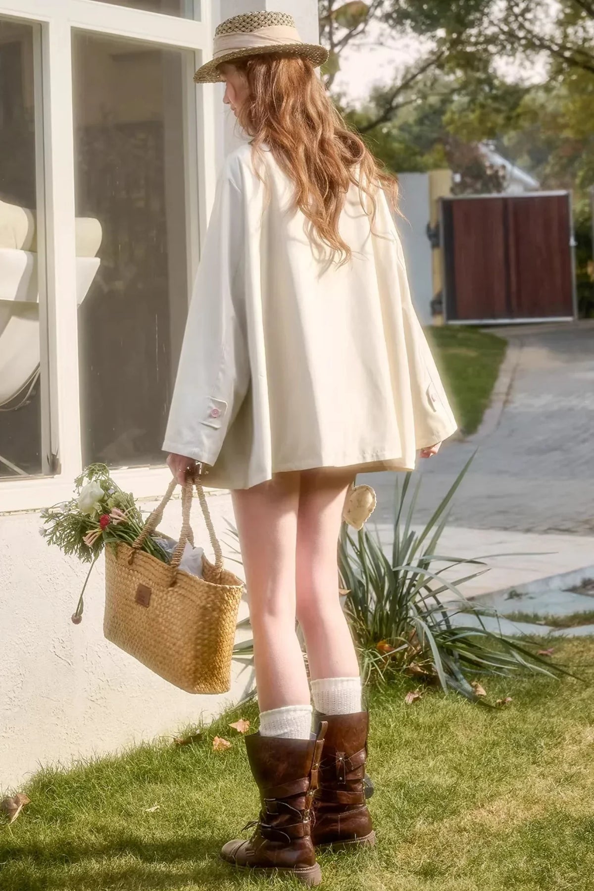 Button Pocket Trench Coat
