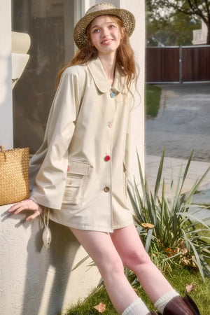 Button Pocket Trench Coat