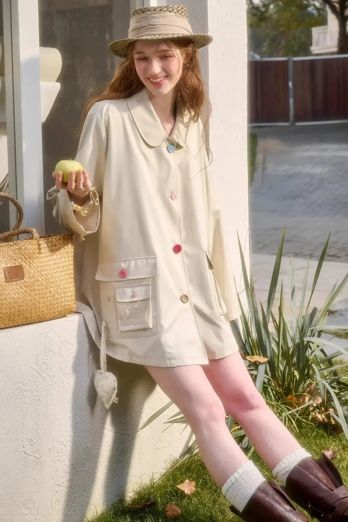 Button Pocket Trench Coat