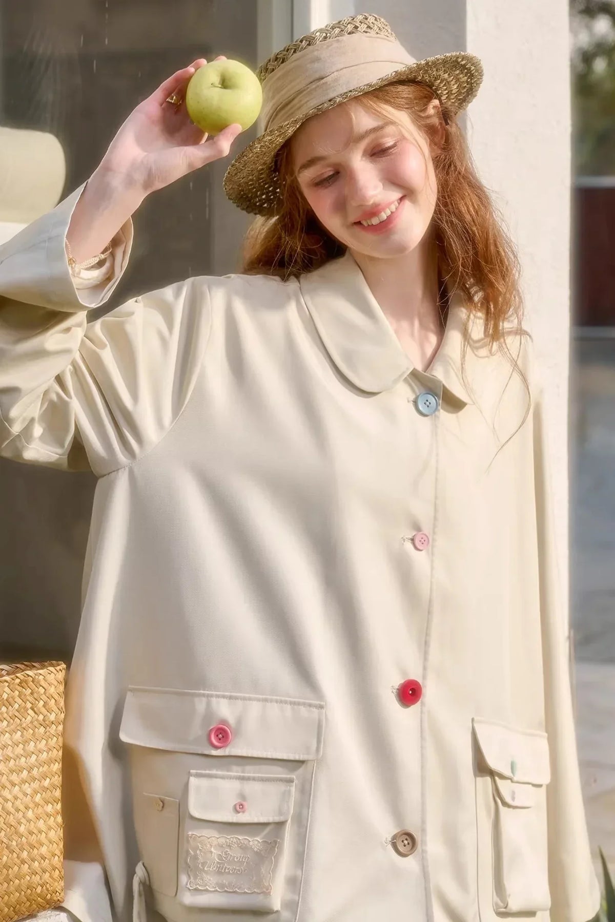 Button Pocket Trench Coat