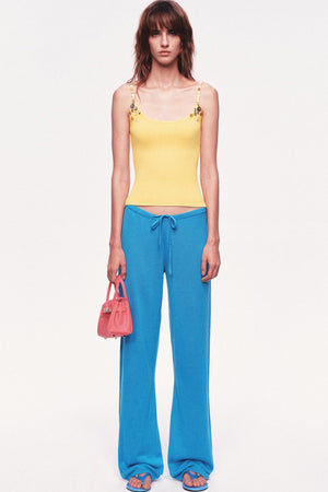 Button Strap Ribbed Knit Tank Top