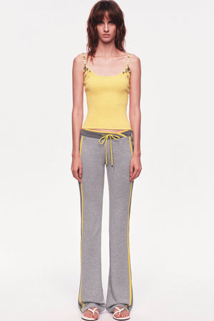 Button Strap Ribbed Knit Tank Top
