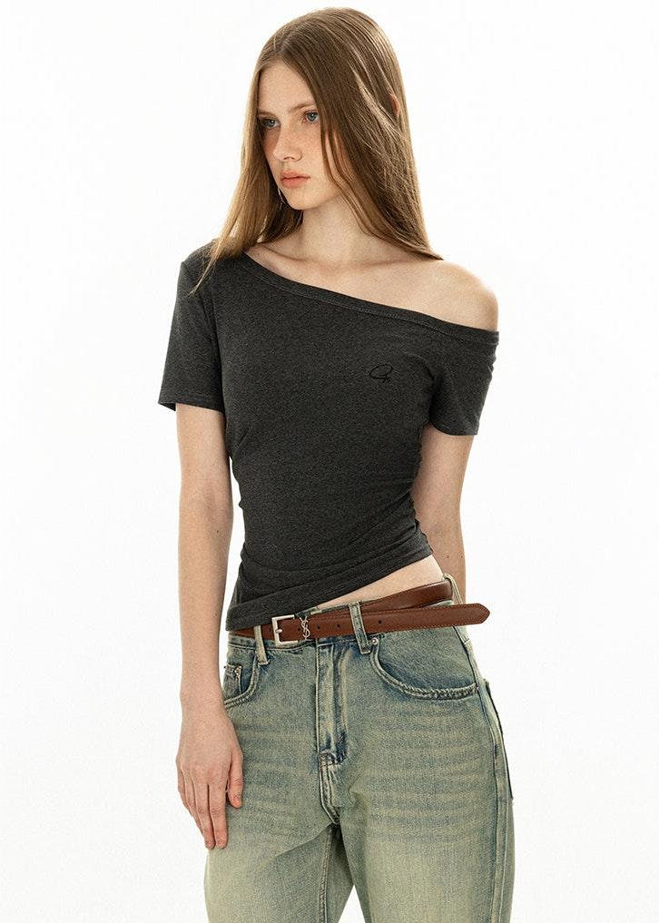 Off Shoulder Basic Dark Top